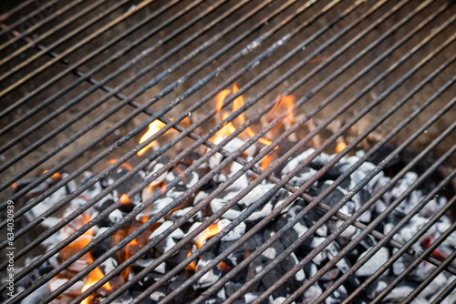 BBQ grill and charcoal embers ready for cooking