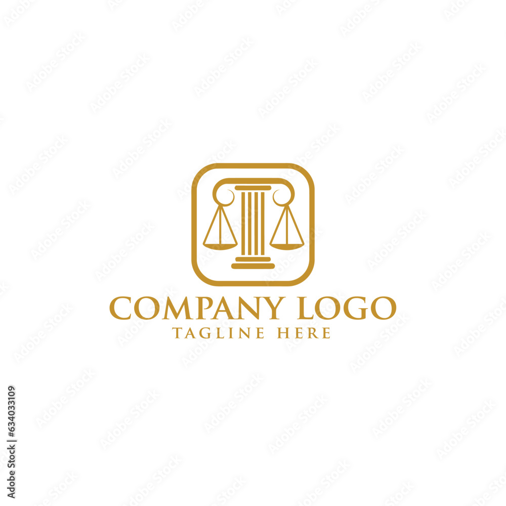 Lawyer logo with creative element style Premium Vector