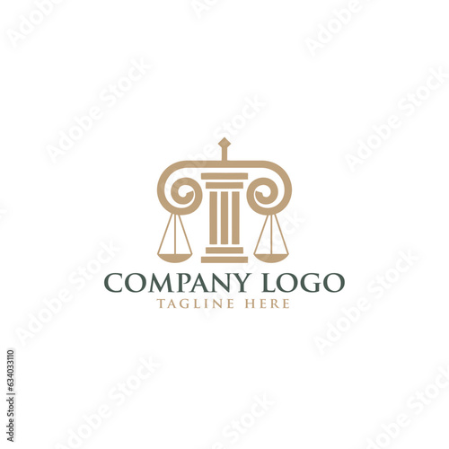Lawyer logo with creative element style Premium Vector