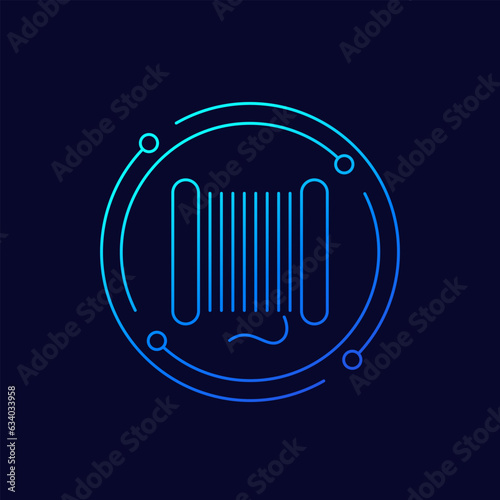 coil cable spool icon, linear design