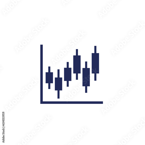 candlestick chart icon on white