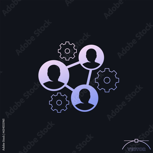 collective work icon, collaboration or teamwork vector