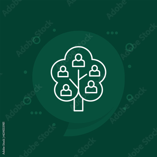 genealogy tree vector line icon