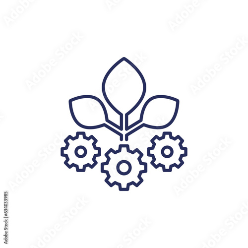 green technology and innovations line icon