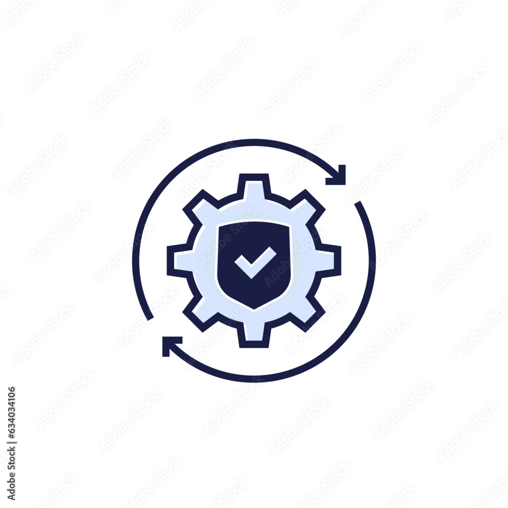 secure operation icon with a gear secure operation icon with a gear