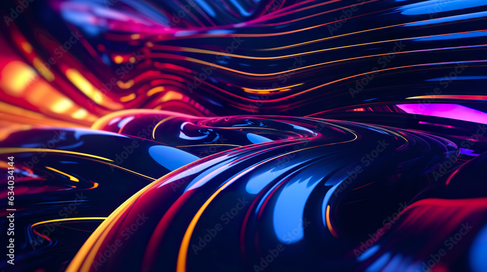 Futuristic abstract background, colorful neon lines, waves, neon glow on a dark background Futuristic abstract background, colorful neon lines, waves, neon glow on a dark background