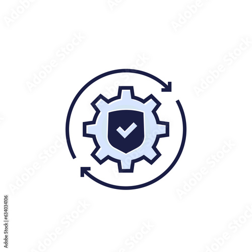 secure operation icon with a gear