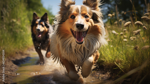 Hundefreunde: Spiel und Spaß in der Natur © PhotoArtBC