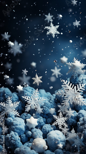 Blaue Weihnachts-Schneeflocken © PhotoArtBC