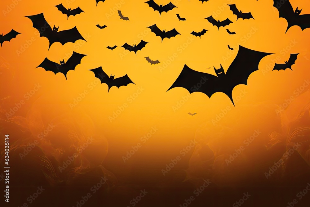 A flock of bats soaring through the night sky