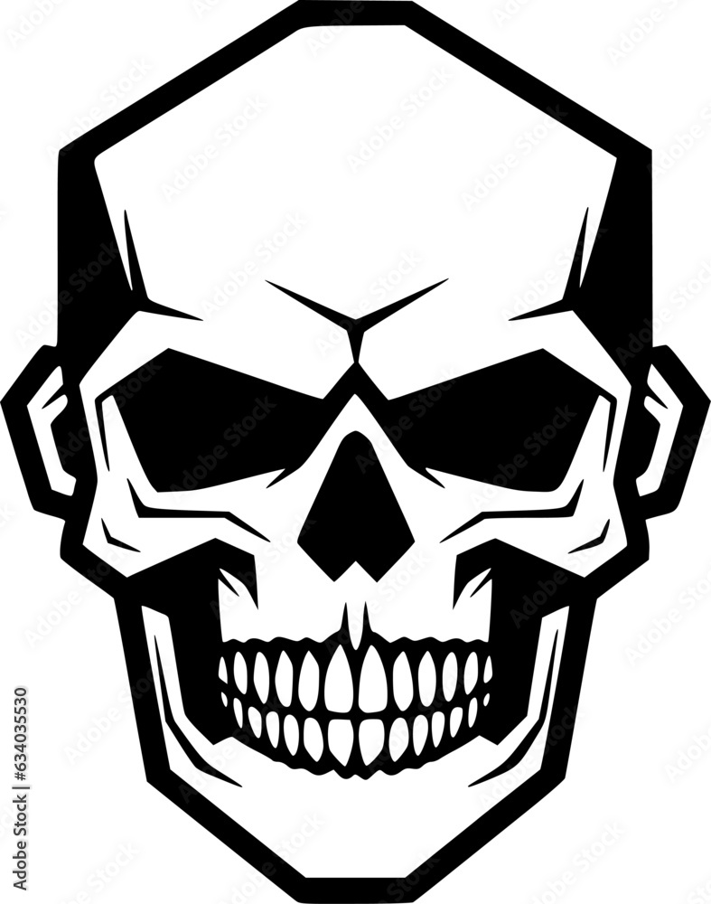 Skull - Black and White Isolated Icon - Vector illustration