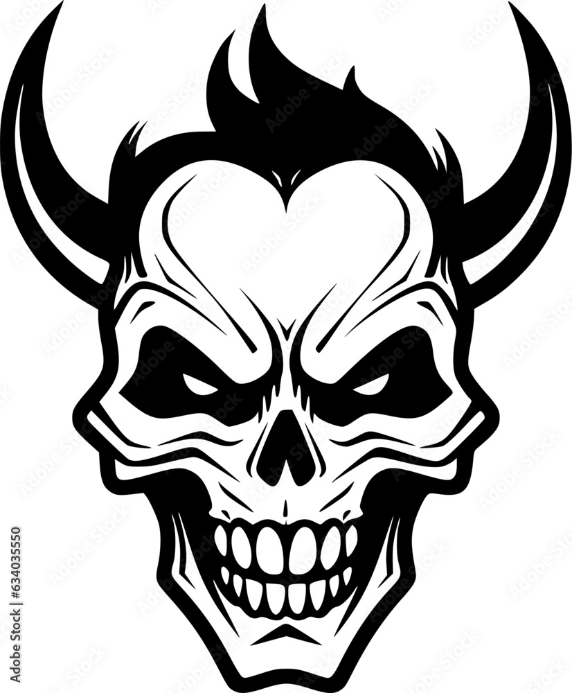 Skull | Black and White Vector illustration Skull | Black and White Vector illustration