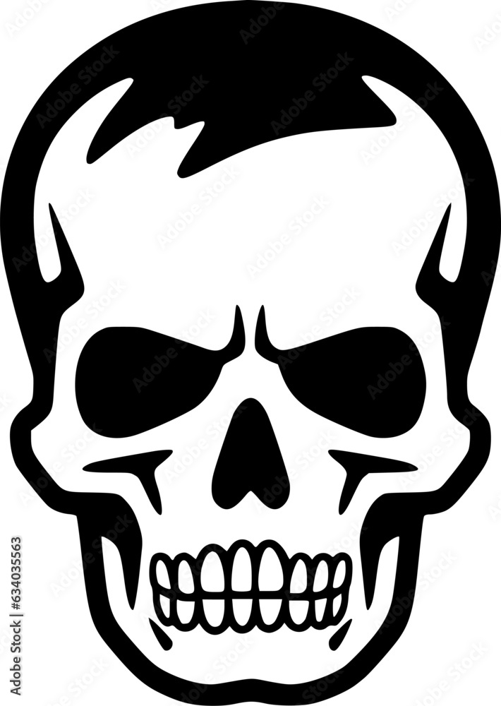 Obraz premium Skull | Black and White Vector illustration