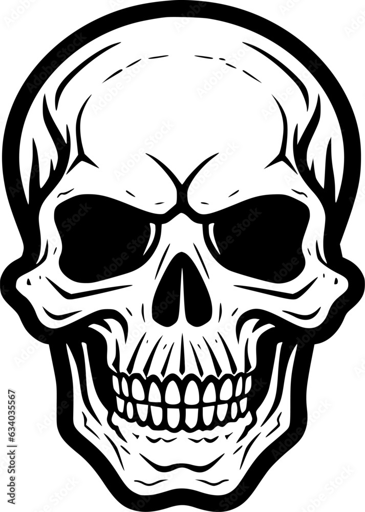Fototapeta premium Skull | Minimalist and Simple Silhouette - Vector illustration