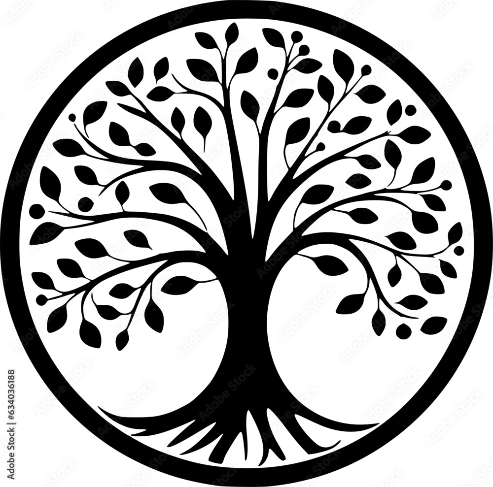 Tree | Black and White Vector illustration Tree | Black and White Vector illustration