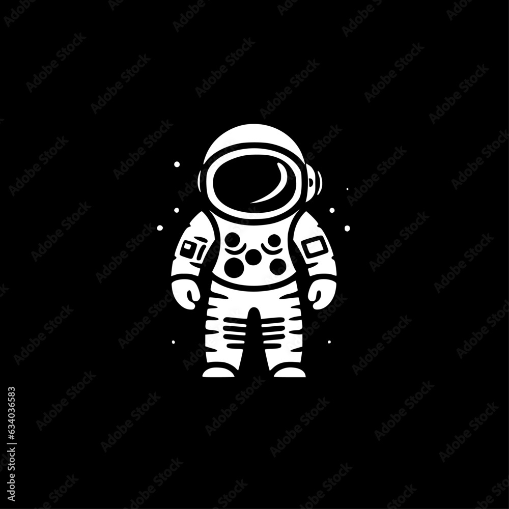 Astronaut - Black and White Isolated Icon - Vector illustration Astronaut - Black and White Isolated Icon - Vector illustration