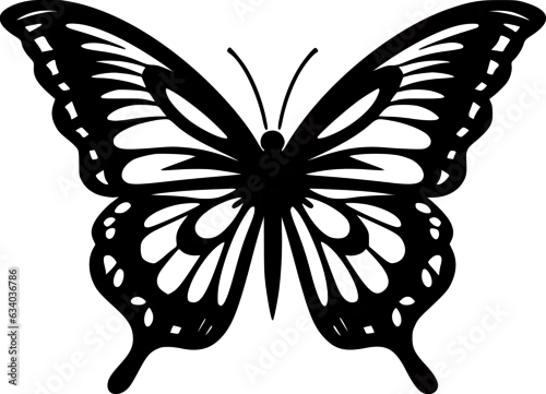 Obraz Butterfly - Black and White Isolated Icon - Vector illustration