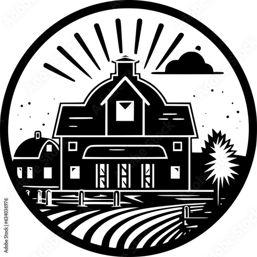 Farmhouse - Minimalist and Flat Logo - Vector illustration