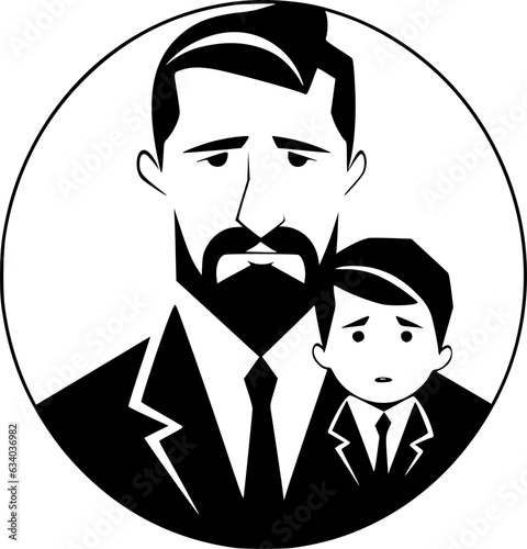 Father | Black and White Vector illustration