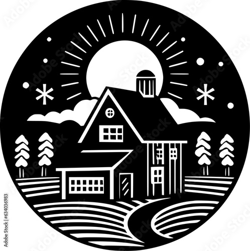 Farmhouse | Minimalist and Simple Silhouette - Vector illustration