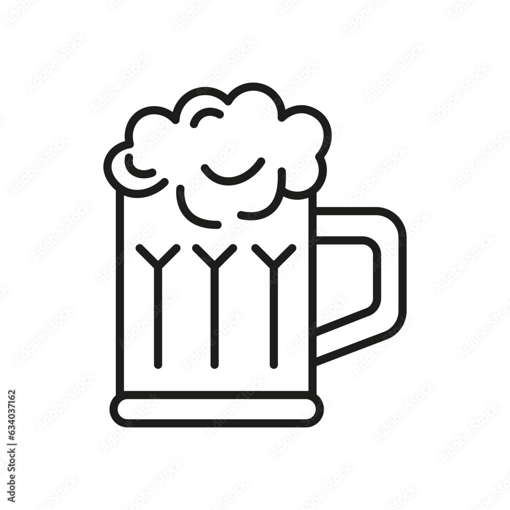 Beer mug line icon, oktoberfest and alcohol, beer glass icon, alcohol drink. Isolated vector illustration	

