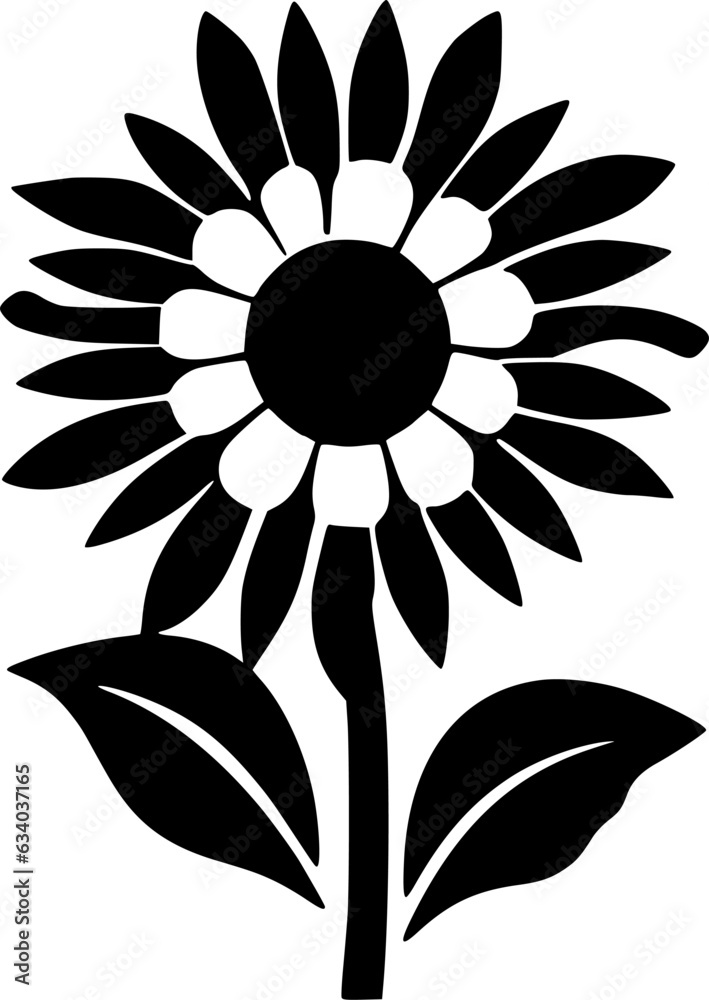 Flower | Black and White Vector illustration Flower | Black and White Vector illustration
