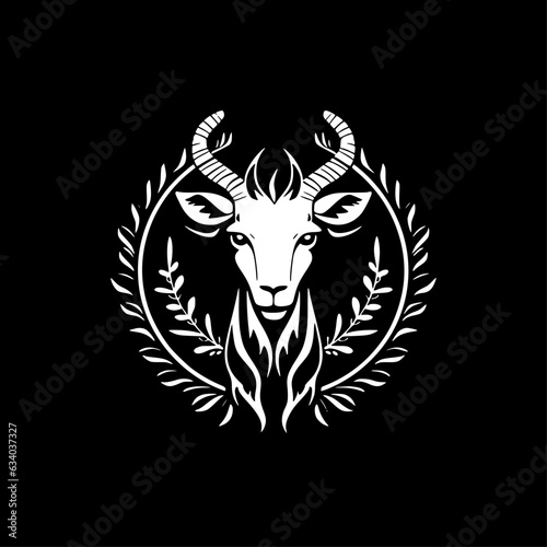 Goat | Black and White Vector illustration
