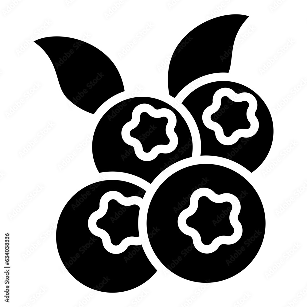 Fototapeta premium blueberry icon often used in design, websites, or applications, banner, flyer to convey specific concepts related to healthy food.