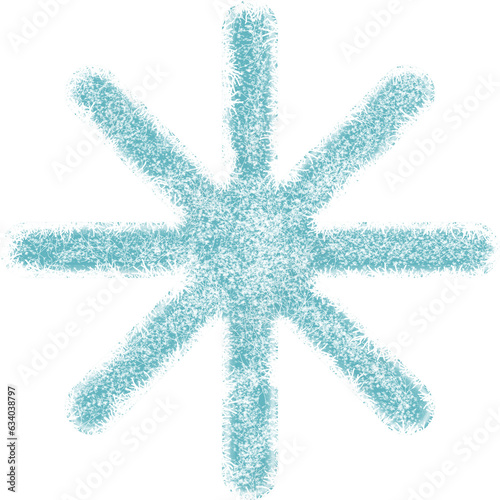 snowflake with snow texture and cracks isolated on white