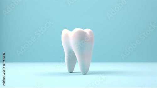 Illustration of a 3D Tooth  isolated on background  AI Generative