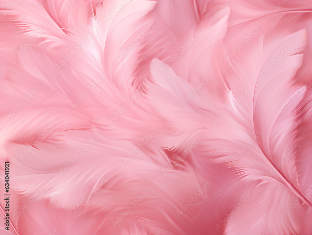 Pastel pink textured feather background, ai generated 