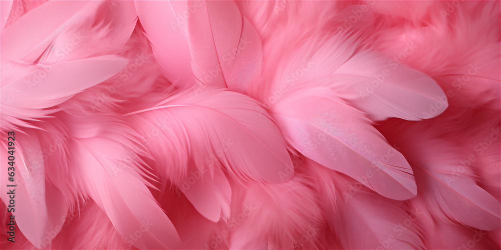 Coral pink textured feather background, ai generated Coral pink textured feather background, ai generated