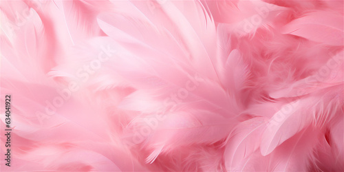 Pastel pink textured feather background, ai generated 