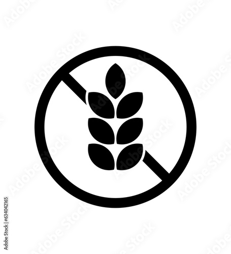 Black Gluten free label vector icons. No wheat symbols templates design for gluten free food package or dietetic product nutrition sign 