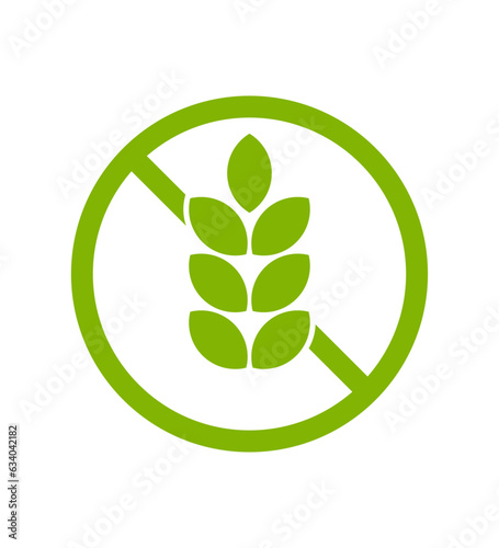 Green Gluten free label vector icons. No wheat symbols templates design for gluten free food package or dietetic product nutrition sign 