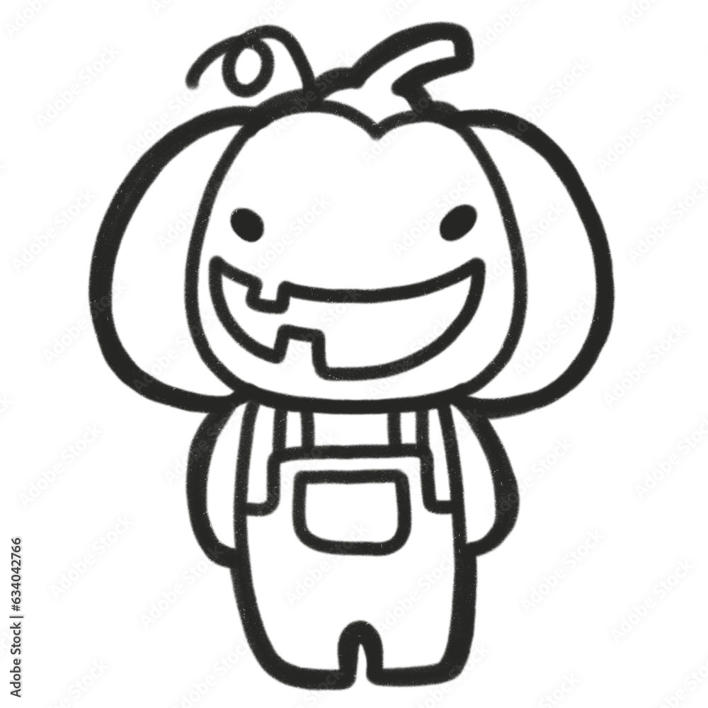 Outline Cute Halloween Characters Elements Outline Cute Halloween Characters Elements