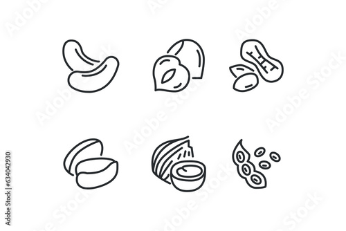 Eco nuts icon set. Vector EPS 10