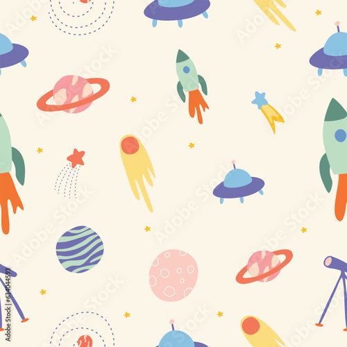 cute pattern of space elements