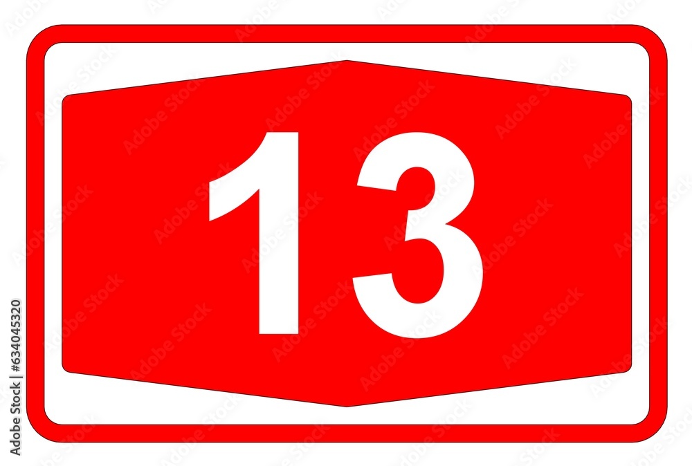 Illustration eines Autobahnschildes der Autobahn 13 in der Schweiz Illustration eines Autobahnschildes der Autobahn 13 in der Schweiz