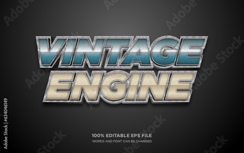 Vintage engine 3D text style effect
