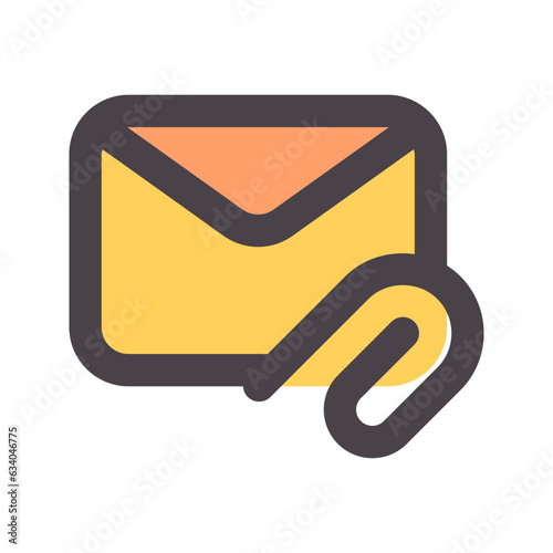 attached file flat line icon