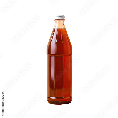 brown plastic bottle on transparent background