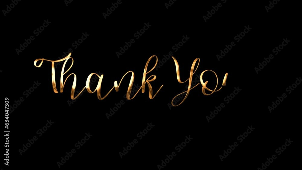 Animated Thank You Text in gold Color on black background with particles. thank you text animation, handwritten, suitable for thank you card, celebration, wishes, events, message, holidays, gold style Animated Thank You Text in gold Color on black background with particles. thank you text animation, handwritten, suitable for thank you card, celebration, wishes, events, message, holidays, gold style