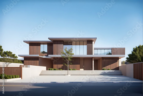 modern house with balcony