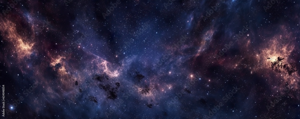 a photo of very dark starry night space taken from James Webb Space Telescope, night sky, dark black and dark blue tone, nebula,  - obrazy, fototapety, plakaty 