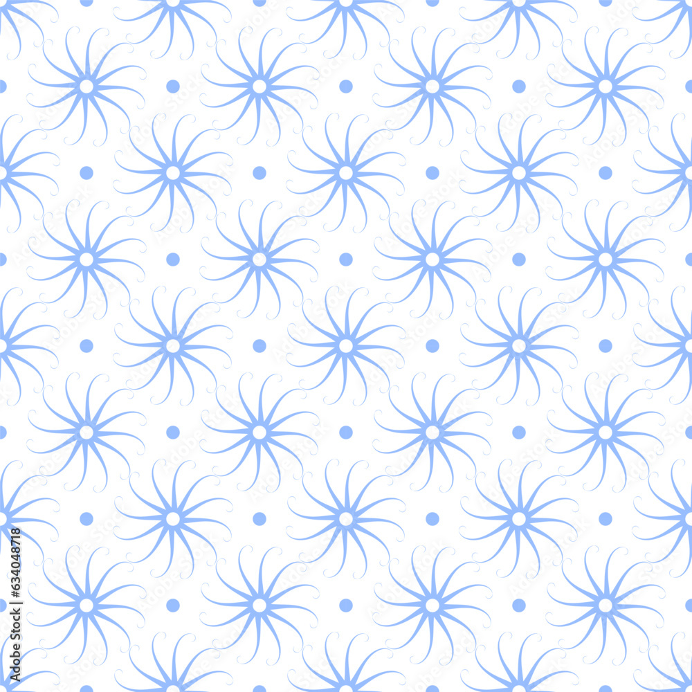 Abstract Seamless Light Blue and White Pattern.