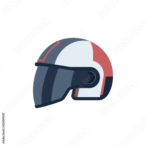 Motorcycle helmet. Cartoon design in flat style isolated on white background. Vector illustration