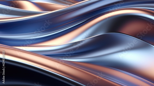 3D Chrome Waves Background