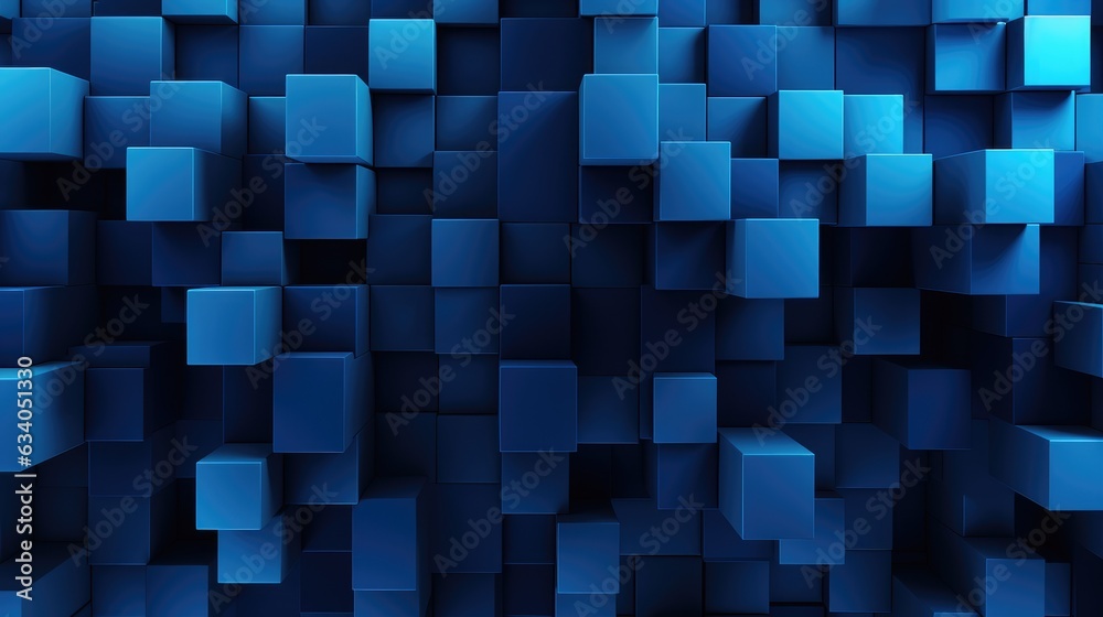 Blue Cubes Wall Background