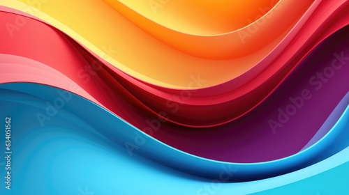 Bright Multicolored 3D Wave Background